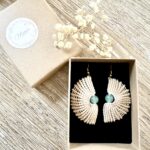 Boucles d’oreilles coquillage fait main avec aventurine verte