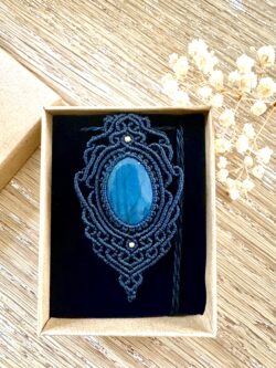 Médaillon labradorite macramé fait main
