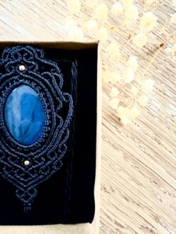 Médaillon labradorite macramé fait main