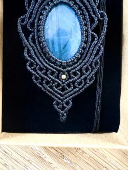 Médaillon labradorite macramé fait main