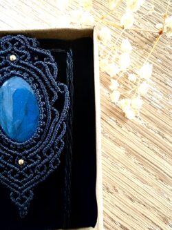 Médaillon labradorite macramé fait main