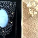 Talisman opale bleue macramé fait main