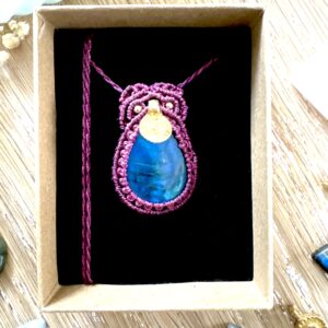 Pendentif goutte labradorite bleue