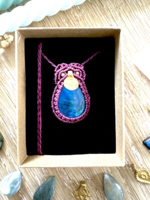 Pendentif goutte labradorite bleue