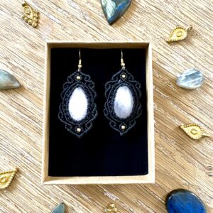 Boucles d'oreilles quartz rose.